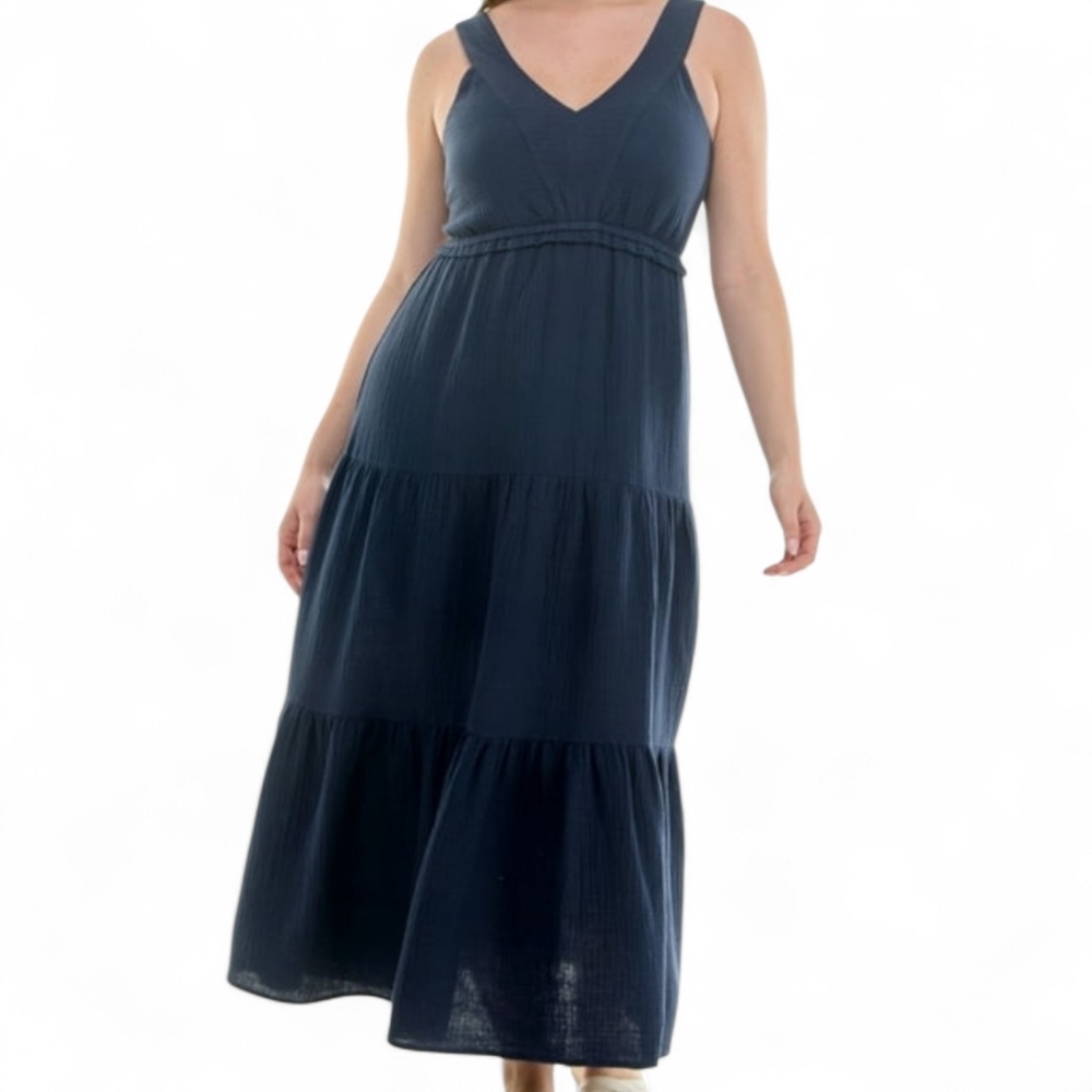 Nanette Lepore XL Nwt Gauze Navy Blue Maxi Dress